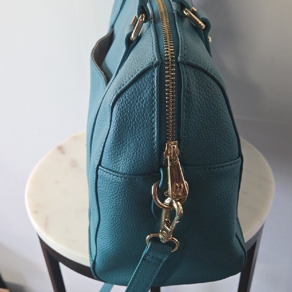 Ora Delphine Leather Teal Satchel - Picture 6 of 13